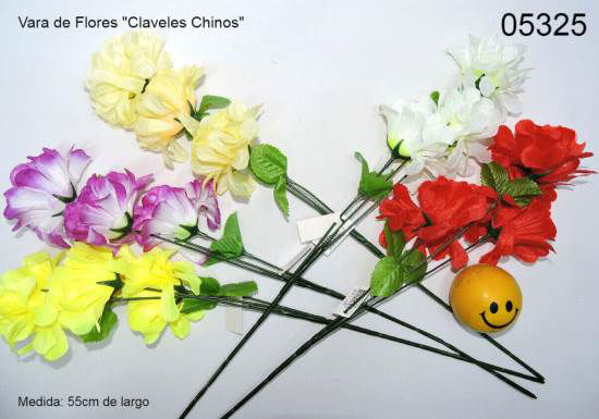 Imagen de FLOR VARA "CLAVELES CHINOS" 55CM 7.25